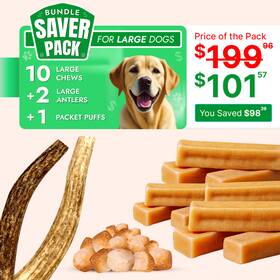 Bsp-1-l Tibetan Dog Chew Large Yak Chews Antlers And Crunch Puff For Dogs - 100% Natural Odorless