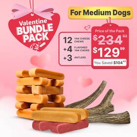 M4-str Tibetan Dog Chew Valentine Special Chews Bulk Pack For Medium Dogs Natural Long Lasting Treat