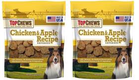 Top Chews 689979127477 Chicken And Apple Sausages 2pack 40 Ounces Each