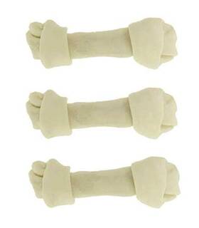 Top Dog Chews 735255237726 - Natural Beef Rawhide Bones 3 Pack Count Of 1
