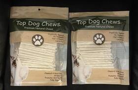 2029 Top Dog Chews 859191005284 Two 100ct Premium Rawhide Natural Twist Sticks Exp