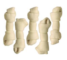 Top Dog Chews 859191005628 Natural Beef Rawhide Bones 5 Pack 8 Inch -10 Long-lasting For Aggr