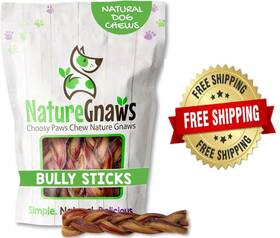 Torito Brands 313106135171 Nature Gnaws Braided Bully Sticks For Dogs - Premium Natural Beef Dental Bones