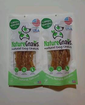 43022 Torito Brands Nature Gnaws Natural Dog Chews Turkey Tendons 2- 3.0oz Packages Made In The Usa