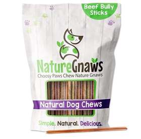 Torito Brands 705353770456 Nature Gnaws Extra Thin Bully Sticks For Dogs - Premium Natural Beef Dental Bone
