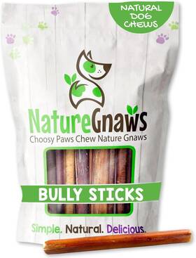 B07gr9xzhs Torito Brands Nature Gnaws Small Bully Sticks For Dogs 5-6 Inch 5 Count - Long Lasting Light