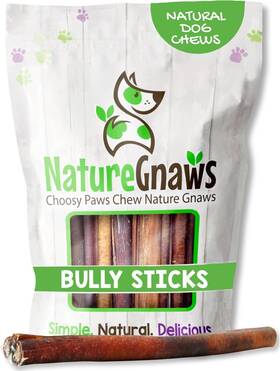B084p4sfgs Torito Brands Nature Gnaws Bully Sticks For Dogs 11-12 Inch 8oz - Mixed Thickness Long Lasting