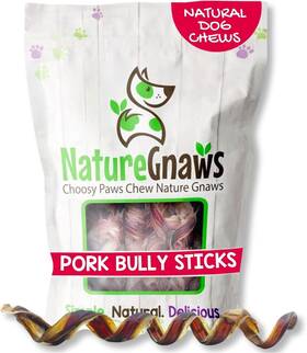 Torito Brands Llc. 855357007178 Nature Gnaws Pork Bully Stick Springs For Dogs 12 Count Pack Of 1 Natural