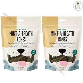 Trader Joes 86629 Mint-a-breath Minty Chew Bones For Dogs 6 7.86 Oz Pack Of 2
