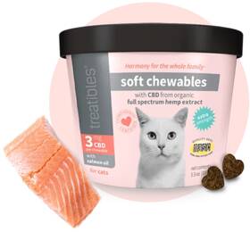 Treatibles 858085008677 Pcr Extra Strength Chewables Feline 100 Chewable Tablets