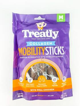 Treatly 094983002007 Collagen Mobility Sticks Medium 9 Oz Rawhide Free Usa Made