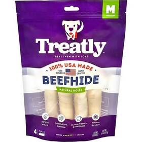 Treatly 094983121180 100% Usa Beefhide Rolls 6 In-4 Pack Natural