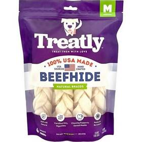 Treatly 094983122903 100% Usa Beefhide Braids 7 In-6 Pack Natural