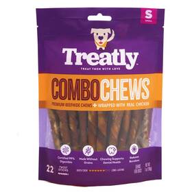 Treatly 094983808203 Combo Chews Rawhide/pork Flavor Rawhide Stick 5 Inch With Chicken Meat Wrap Dog Chew