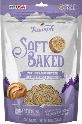 Triumph 073657011989 Soft Baked Natural Peanut Butter Dog Biscuits 8 Oz