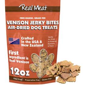 12oz-vt Trmc Real Meat Dog Treats - 12oz Bag Of Bite-sized Air-dried Venison Jerky For