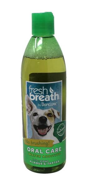 Tropiclean 645095001015 Fresh Breath Oral Care Plaque Remover Pet Water Additive 16 Ounce