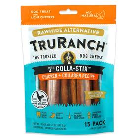 Truranch 810022720943 Collagen Sticks 5 Inch Long Lasting Healthy Joint 15 Count