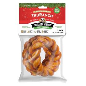 Truranch 810022722930 Apple Cinnamon Collagen Wreath Treat 1 Bag 2 Count Limited Edition Holiday