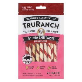 Truranch 810022723210 5 Inch Pork Skin Twists - Collagen Chews For Dogs 4.2 Ounce Pack Of 1