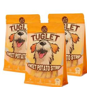 Tuglet 795850910462 Sweet Potato Strip For Dogs Natural Dog Treats With Taurine 3-pack 3 X 200g/7oz