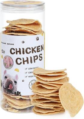 Tuglet 795850911322 Chicken Chips Dog Treats High Protein Healthy For Small Medium Large Dogs 8.8 Oz