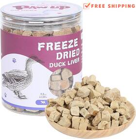 Tuglet 795850911919 Freeze Dried Duck Liver Dog Treats High Protein Healthy Training Snacks 4.6 Oz