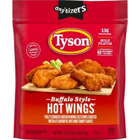 10286266910 Tyson Anyfttizers Buffalo Style Bone-in Chicken Wings 1.37 Pound Pack Of 1