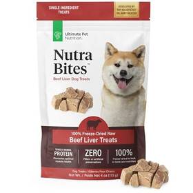 B0clqxdr44 Ultimate Pet Nutrition Nutra Bites Freeze Dried Raw Beef Liver Dog Treats 4 Oz