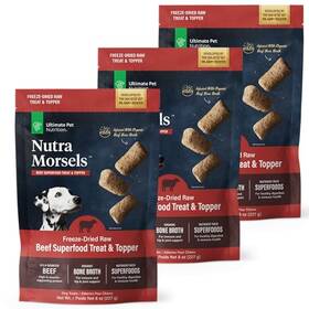 B0gm33whsc Ultimate Pet Nutrition Nutra Morsels Superfood Beef Treats And Food Topper
