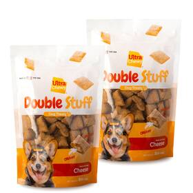 Ultra Chewy 877869007675 Double Stuff Cheese - Crunchy Dog Treats With 8 Ounce Pack Of 2