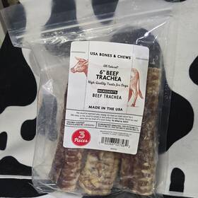 800054 Usa Bones & Chews And 6 Inch Beef Trachea Dog Treats 3 Pieces