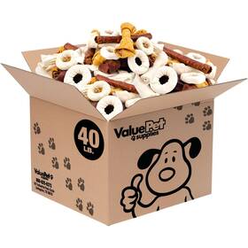 Valuebull 191938089844 Usa Rawhide Large Dog Variety Mix Fun Shapes 40 Pound Wholesale