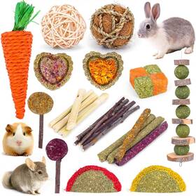 Vespro 313047730718 Natural Timothy Hay Sticks Chew Treats And Balls For Rabbits Hamsters Guinea