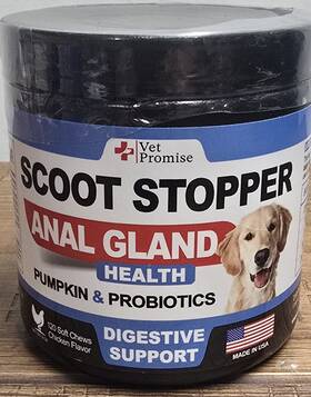 X003wcsehp Vet Promise Scoot Stopper Anal Gland Health 120 Chicken Flavor Chews Ex 04/2025
