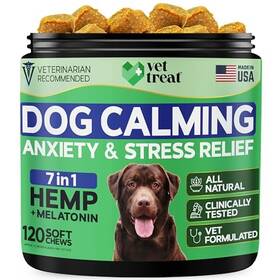 B0cp74pg6w Vet Treat Hemp Calming Chews For Dog Anxiety Relief - Melatonin And Oil
