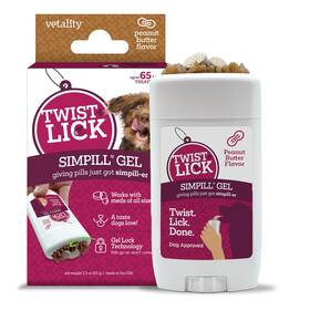 Vetality 190623301810 Twist Lick Simpill Pill Hider Treat For Dogs Peanut Butter Flavor Up To 6