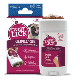 Vetality 190623301827 Twist Lick Simpill Pill Hider Treat For Dogs Beef Flavor Up To 6