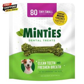 Vetiq 445043745762 Minties Dog Dental Treats Chews For Tiny/small Dogs 5-39 Lbs 80 Count