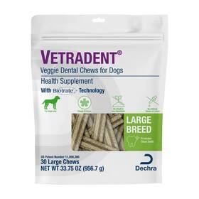 Vetradent 840387600871 Veggie Dental Chews For Large Dogs 1.1 Ounce Pack Of 30