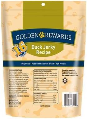 Vibrant Life 313053459405 Golden Rewards Duck Jerky Dog Treat 16 Oz