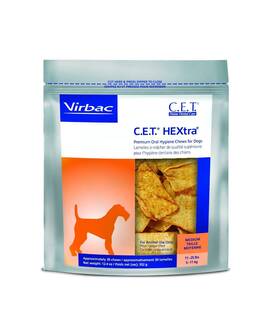 90614 Virbac Animal Health Cet Hextra Premium Chews With Chlorhexidine For Dogs Medium 30 Ct Orange