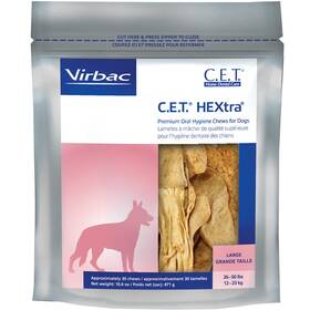 90616 Virbac Animal Health Cet Hextra Premium Chews With Chlorhexidine For Dogs 30 Large Pink