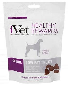 Vinvivet0005 Virbac Animal Health Ivet Healthy Rewards Canine Low Fat Treats 8oz 12 Bags Dog Training