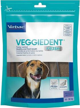 Vir-2809 Virbac C.e.t. Veggiedent Chews Regular 30 Pack Of 2 1.77 Pound