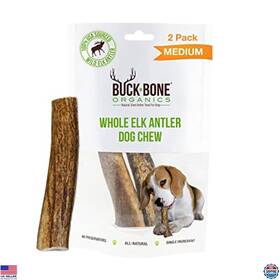 B093r1kj82 Visit The Buck Bone Organics Store Elk Antler Dog Chews - Durable All-natural Medium 2 Pack