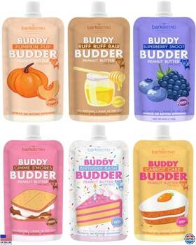 B0cjhl7rh6 Visit The Buddy Budder Store 6-pack Squeeze Packs - 100% Natural Usa-made Dog Peanut Butter