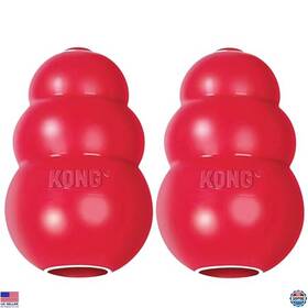 B0f7kgd3v1 Visit The Kong Store Classic Large Dog Toy - Stuffable Fetch And Chew Durable Rubber Set Of 2