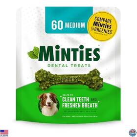 B0cclpzg4b Visit The Minties Store Dental Chews For Dogs 60 Count Vet-recommended Mint-flavored Treats