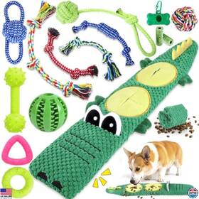 Lsdt001 Visit The Mrsohret Store 15-pack Dog Toys For Aggressive Chewers No Stuffing Squeaky Puzzle Bundle